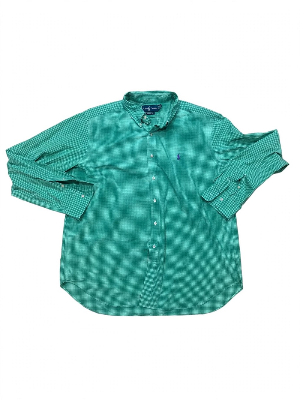Ralph Lauren Men's Teal Green Micro-Check Button-Down Shirt